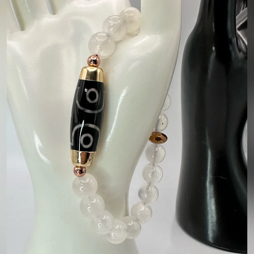SOUL PURIFIER SELENITE NATURAL STONES BRACELET size 7” - Picture 2 of 10